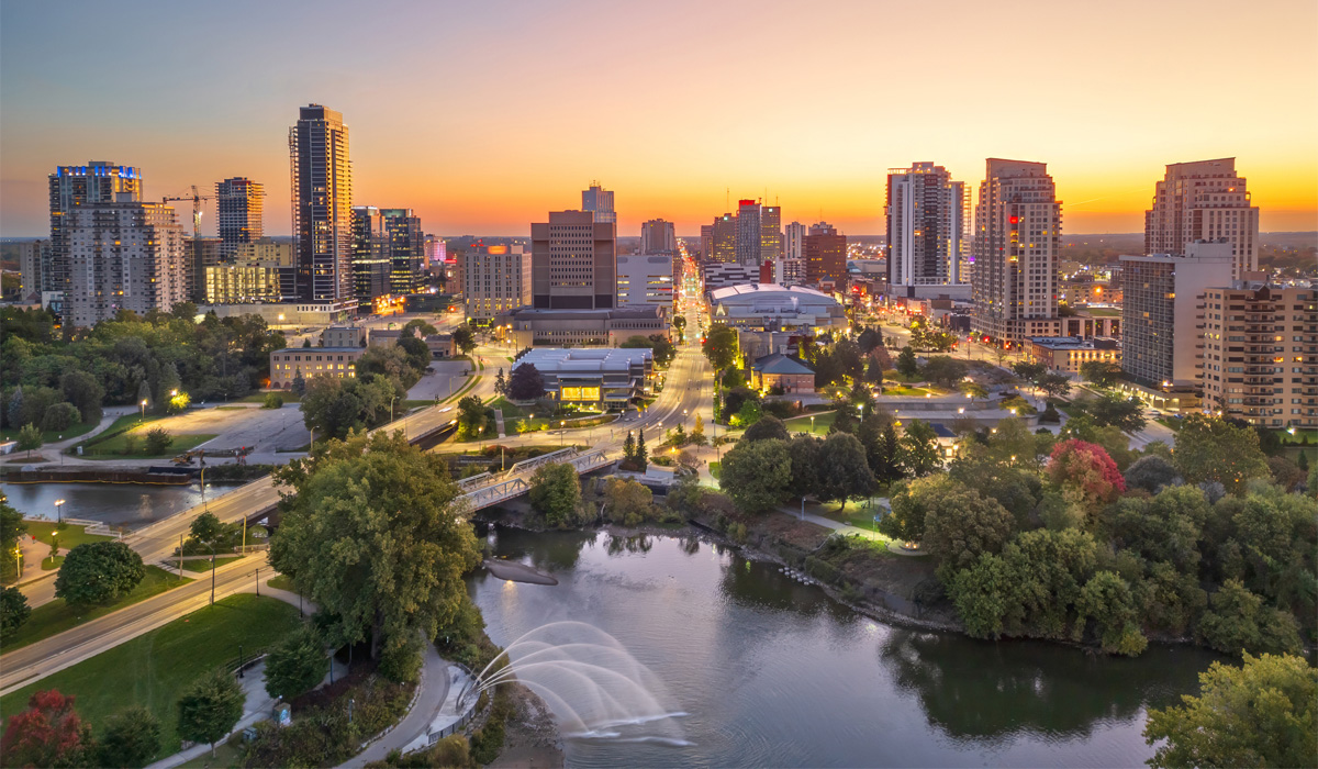 London, Ontario downtown aerial shot